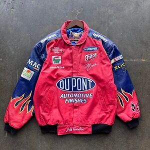 Vintage Jeff Gordon Leather NASCAR Jacket DuPont Jeff Hamilton Size 2XL